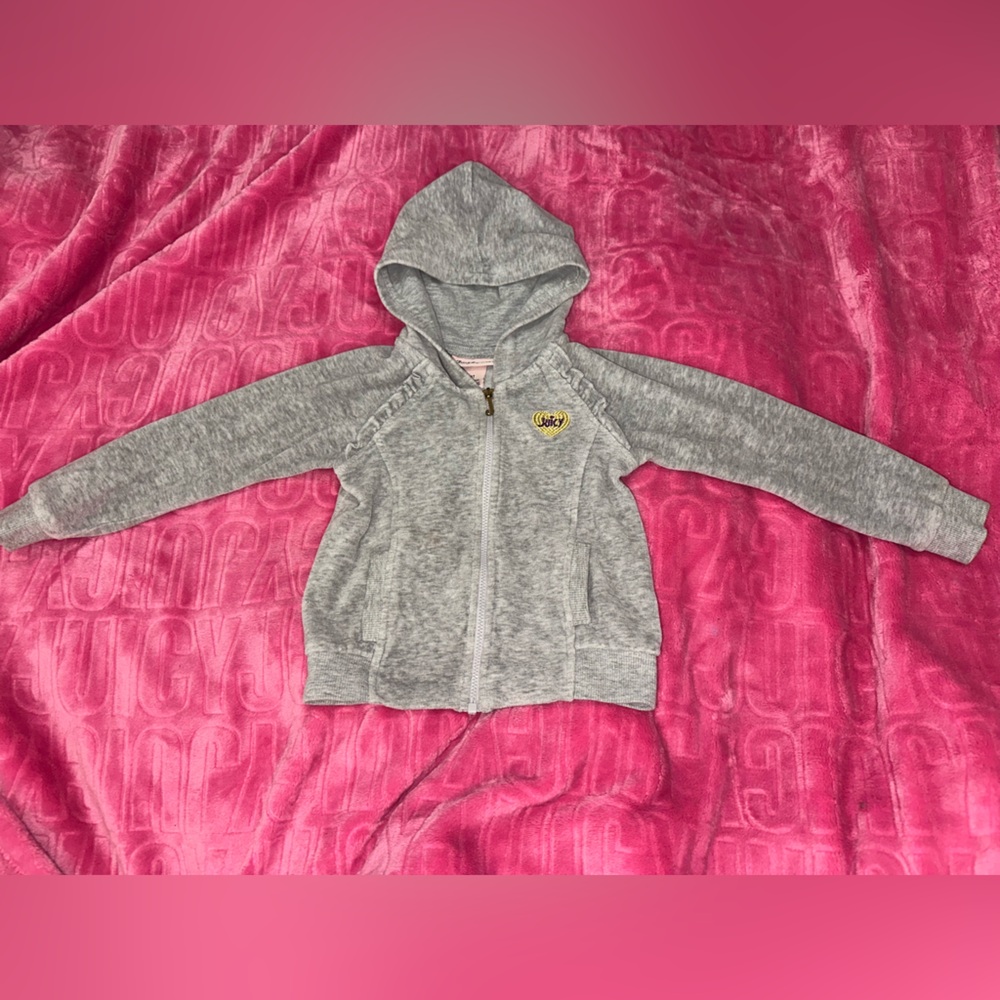Juicy Couture Gray Toddler Girls Zip Jacket with Logo (CROSSPOSTED)